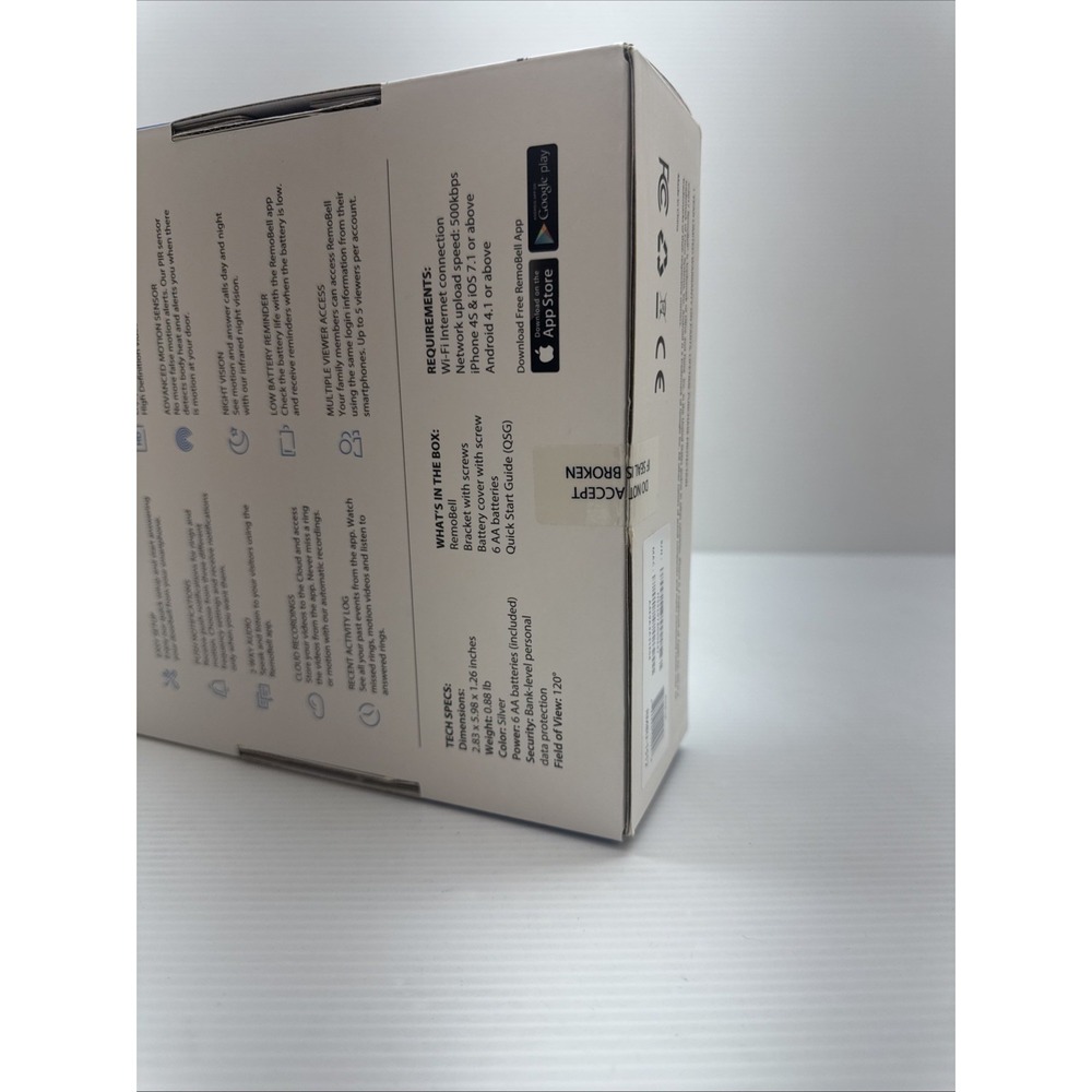RemoBell Wireless Video Doorbell Wi-Fi Model RMB1M Smart Home Security New - Picture 4 of 6